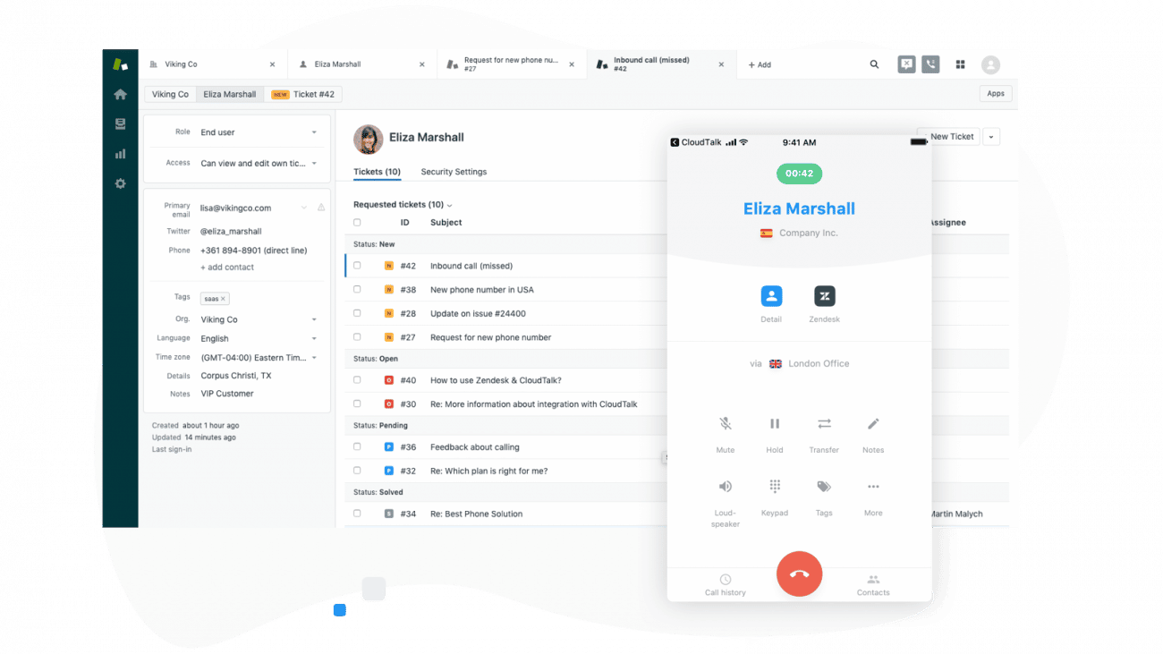 Call Center Integration For Zendesk - CloudTalk