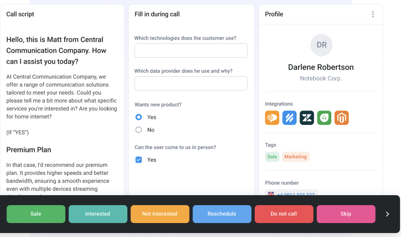 Cloud Talk Power Dialer feature